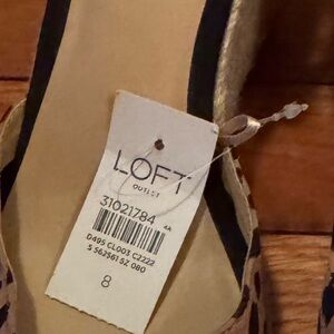 LOFT Women's Tan and Black Espadrille Flats